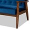 Baxton Studio Sorrento Blue Velvet Walnut Finished 3-Piece Wooden Living Room Set 160-9938-9940 - alternate 3